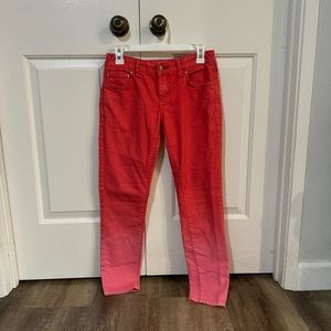 Free People Ombré Red to Pink Jeans Size 26